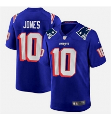 Men New England Patriots 10 Mac Jones Royal Stitc