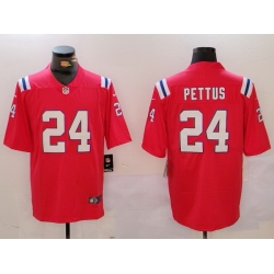 Men New England Patriots 24 Dell Pettus Red Vapor Limited Stitched Football Jersey