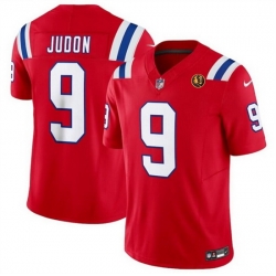 Men New England Patriots 9 Matthew Judon Red 2023 F U S E  With John Madden Patch Vapor Limited Stitched Football Jersey