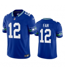 Men Seattle Seahawks 12th Fan Royal 2023 F U S E  Vapor Limited Throwback Stitched Jersey