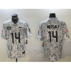 Men Seattle Seahawks 14 DK Metcalf 2024 F U S E Arctic Camo Salute To Service Limited Stitched Football Jersey