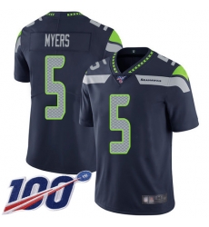 Mens Seahawks 5 Jason Myers Navy Blue Vapor Untouchable Limited Home 100th Season