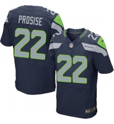 Nike Seahawks #22 C  J  Prosise Steel Blue Team Color Mens Stitched NFL Elite Jersey