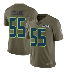 Nike Seahawks #55 Frank Clark Olive Mens Stitched NFL Limited 2017 Salute to Service Jersey