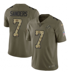 7 Limited Jason Sanders OliveCamo Nike NFL Mens Jersey Miami Dolphins 2017 Salute to Service