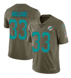 Kalen Ballage Miami Dolphins Men Limited Salute to Service Nike Jersey Green