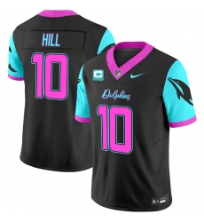 Men Miami Dolphins 10 Tyreek Hill Black F U S E  With 1 Star C Patch Miami Vice Vapor Limited Stitched Football Jersey