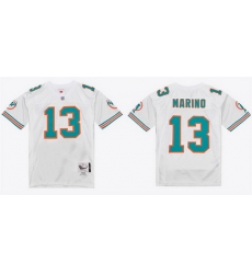 Men Miami Dolphins  13 Dan Marino 1995 White Stitched Football Jersey