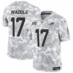 Men Miami Dolphins 17 Jaylen Waddle 2024 F U S E Arctic Camo Salute To Service Limited Stitched Football Jersey