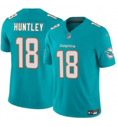 Men Miami Dolphins 18 Tyler Huntley Aqua 2024 F U S E Vapor Limited Stitched Football Jersey