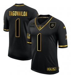 Nike Miami Dolphins 1 Tua Tagovailoa Black Gold 2020 Salute To Service Limited Jersey