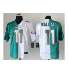 Nike Miami Dolphins 11 Mike Wallace white green Elite split NFL Jersey