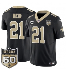Men New Orleans Saints 21 Justin Reid Black 2026 F U S E With 2 Star C Patch And 60th Anniversary Patch Vapor Limited Football Stitched Jersey Men New Orleans Saints 21 Justin Reid Black 2026 F U S E With 2 Star C Patch And 60th Anniversary Patch Vapor Limited Football Stitched Jersey