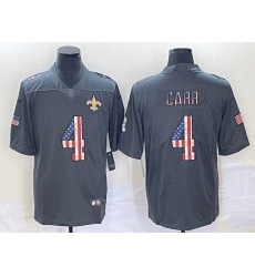 Men's New Orleans Saints #4 Derek Carr 2019 Black Salute To Service USA Flag Fashion Limited Jersey