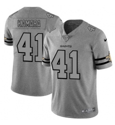 Nike Saints 41 Alvin Kamara 2019 Gray Gridiron Gray Vapor Untouchable Limited Jersey