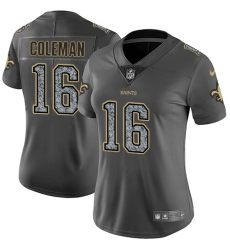 Nike Saints #16 Brandon Coleman Gray Static Womens NFL Vapor Untouchable Game Jersey