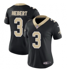 Nike Saints #3 Bobby Hebert Black Team Color Womens Stitched NFL Vapor Untouchable Limited Jersey