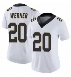 Women New Orleans Saints Pete Werner #20 White Vapor Limited Stitched NFL Jersey