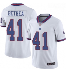 Giants 41 Antoine Bethea White Men Stitched Football Limited Rush Jersey