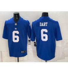 Men New York Giants 6 Jaxson Dart Blue Vapor Untouchable Limited Stitched Jersey Men New York Giants 6 Jaxson Dart Blue Vapor Untouchable Limited Stitched Jersey
