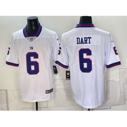 Men New York Giants  6 Jaxson Dart White Vapor Untouchable Limited Stitched Jersey