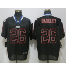 Nike Giants #26 Saquon Barkley Black Lights Out Elite Jersey