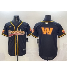 Men Washington Commanders Team Big Logo Black Limited Stitched Baseball Jersey