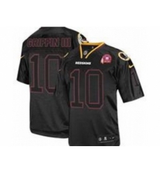 Nike Washington Redskins 10 Robert Griffin III Black Elite Lights Out 80TH Patch NFL Jersey