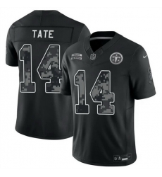 Men Tennessee Titans 14 Carnell Tate Black F U S E 2026 Salute to Service Limited Stitched Football Jersey