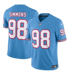 Men Tennessee Titans 98 Jeffery Simmons Light Blue 2023 F U S E  Vapor Limited Throwback Stitched Football Jersey