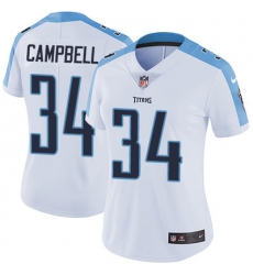 Nike Titans #34 Earl Campbell White Womens Stitched NFL Vapor Untouchable Limited Jersey