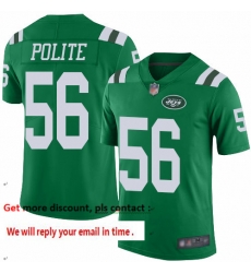 Jets 56 Jachai Polite Green Men Stitched Football Limited Rush Jersey