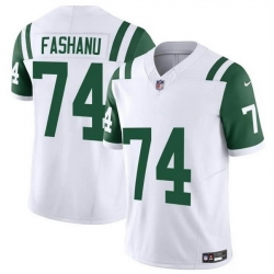 Men New York Jets 74 Olu Fashanu White 2024 Classic Alternate Vapor F U S E  Limited Stitched Football Jersey