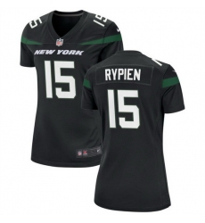 Women New York Jets 15 Brett Rypien Black Stitched Football Jersey 28Run Small 29