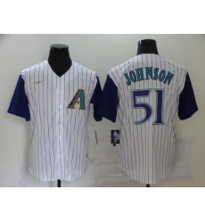 Diamondbacks 51 Randy Johnson White Nike 2020 Cool Base Jersey