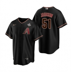 Men Arizona Diamondbacks 51 Randy Johnson Black 2023 World Series Cool Base Stitched Baseball Jersey