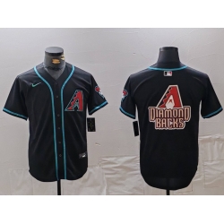 Men Arizona Diamondbacks Black Team Big Logo Cool Base Stitched Baseball JerseyS