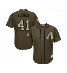 Mens Arizona Diamondbacks 41 Wilmer Flores Authentic Green Salute to Service Baseball Jersey 