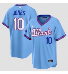 Men Atlanta Braves 10 Chipper Jones Powder Blue 2026 City Connect Stadium Stitched Baseball Jersey Men Atlanta Braves 10 Chipper Jones Powder Blue 2026 City Connect Stadium Stitched Baseball Jersey