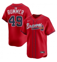 Men Atlanta Braves Nike Alternate Limited Jersey Red Bummer Aaron 49 Men Atlanta Braves Nike Alternate Limited Jersey Red Bummer Aaron 49