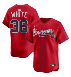 Men Atlanta Braves Nike Alternate Limited Jersey Red White Eli 36 Men Atlanta Braves Nike Alternate Limited Jersey Red White Eli 36