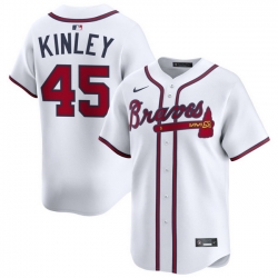 Men Atlanta Braves Nike Alternate Limited Jersey White Kinley Tyler 45