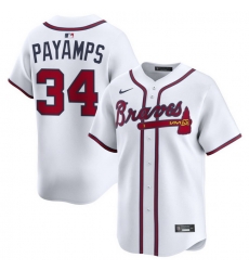 Men Atlanta Braves Nike Alternate Limited Jersey White Payamps Joel 34