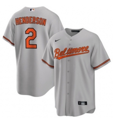 Men Baltimore Orioles 2 Gunnar Henderson Grey Cool Base Stitched Jersey