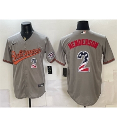 Men Baltimore Orioles 2 Gunnar Henderson Grey USA 250 Fourth of July Home Stitched Baseball Jersey Men Baltimore Orioles 2 Gunnar Henderson Grey USA 250 Fourth of July Home Stitched Baseball Jersey
