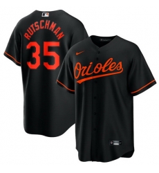 Men Baltimore Orioles 35 Adley Rutschman Black Cool Base Stitched Jersey