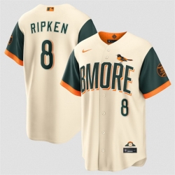 Men Baltimore Orioles  8 Cal Ripken Jr Natural 2026 City Connect Stadium Stitched Baseball Jersey