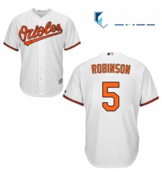 Mens Majestic Baltimore Orioles 5 Brooks Robinson Replica White Home Cool Base MLB Jersey