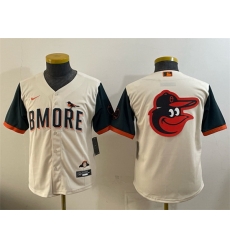 Youth Baltimore Orioles Team Big Logo Natural 2026 City Connect Stadium Stitched Baseball Jerseys Youth Baltimore Orioles Team Big Logo Natural 2026 City Connect Stadium Stitched Baseball Jerseys