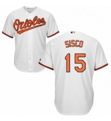 Youth Majestic Baltimore Orioles 15 Chance Sisco Authentic White Home Cool Base MLB Jersey 